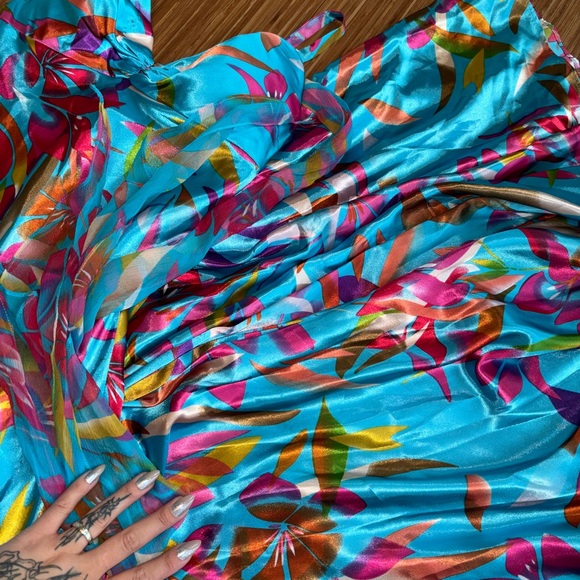 Vintage 2000’s colorful and flowy floral y2k prom dress/gown - Picture 4 of 8